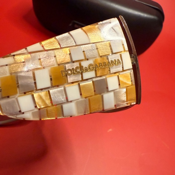 Dolce & Gabbana Sunglasses with Black Lens and Gold Accents - Picture 3 of 7